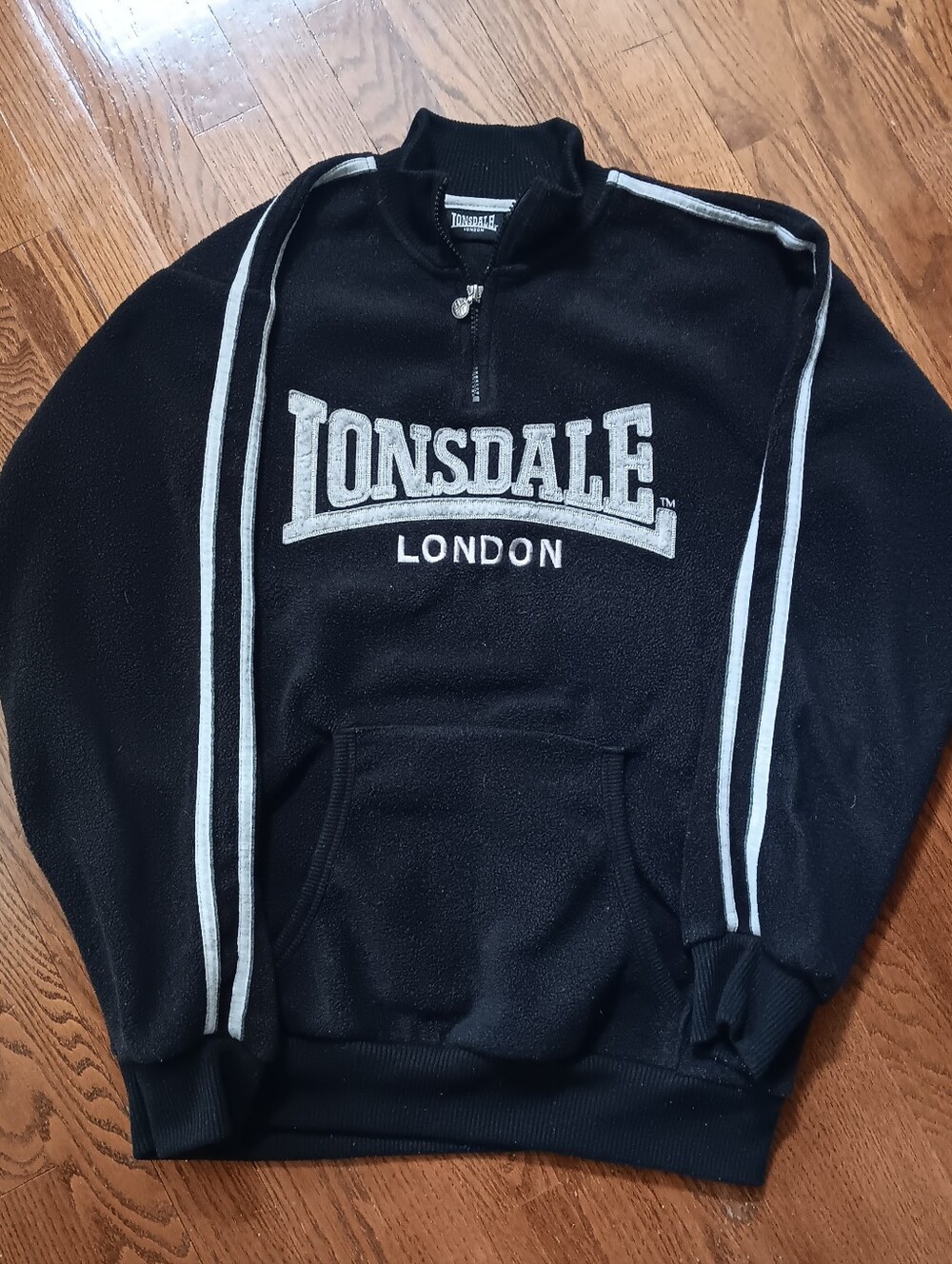 Vintage Lonsdale London Quarter Zip Fleece Pullover Size S Y2K